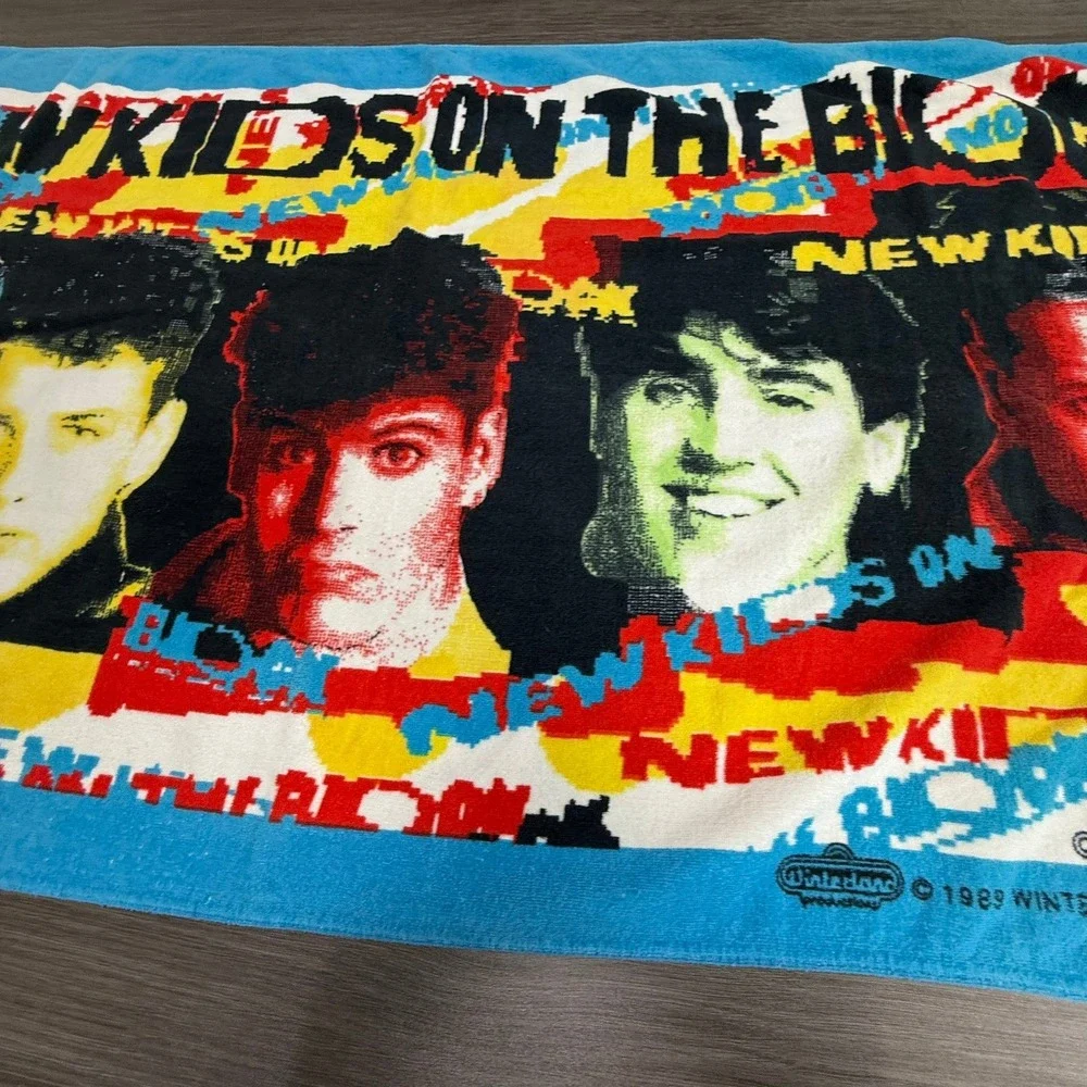 Vintage 1989 New Kids On The Block NKOTB Beach Towel Jay Franco Winterland 80s
